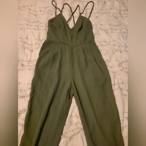 Olive Green Strappy Jumpsuit Size XS
